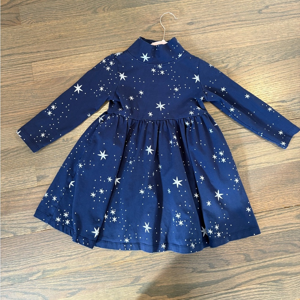 Hanna Andersson mock turtleneck dress, 100% cotton, size 4